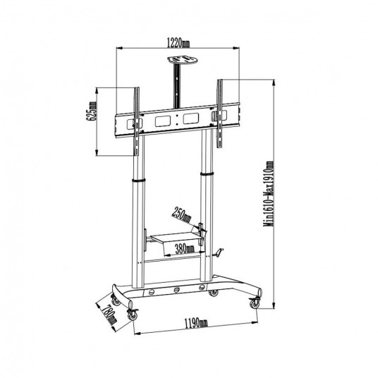 Techly mobilní stojan 52"–110" - číslo fotografie 3